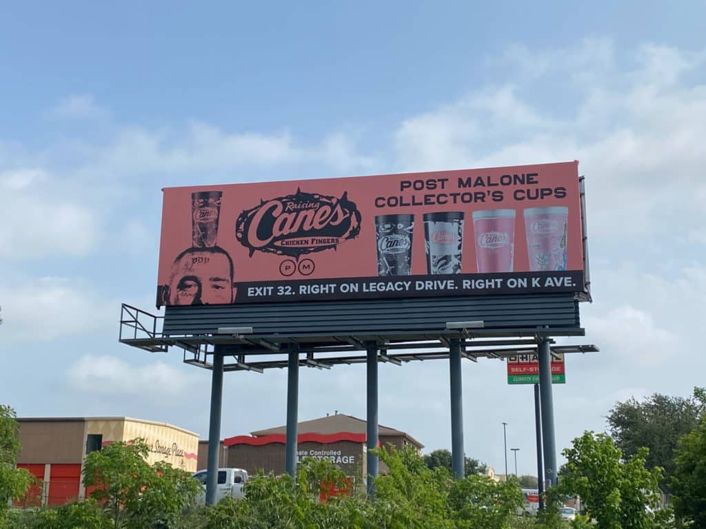 Raising Canes Chicken Fingers - Post Malone Collector's Cup Bulletin