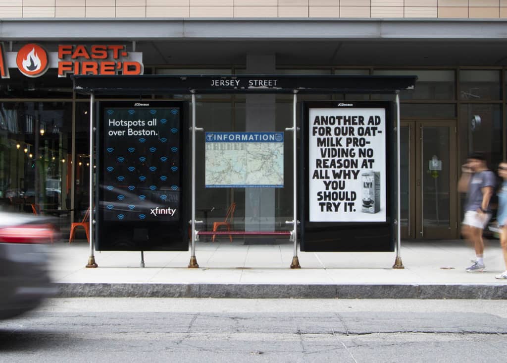 Oatly Transit Shelter Kiosk - Out Of Home Graphics