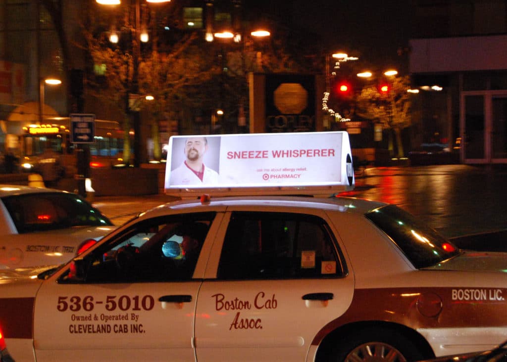 Sneeze Taxi Top - Out Of Home Advertising